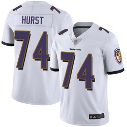 Limited Men's James Hurst White Road Jersey - #74 Football Baltimore Ravens Vapor Untouchable