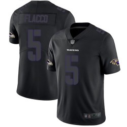 Limited Men's Joe Flacco Black Jersey - #5 Football Baltimore Ravens Rush Impact