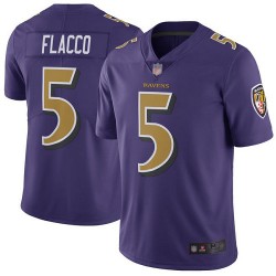 Limited Men's Joe Flacco Purple Jersey - #5 Football Baltimore Ravens Rush Vapor Untouchable