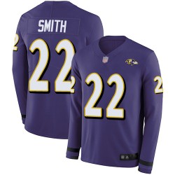 Limited Men's Jimmy Smith Purple Jersey - #22 Football Baltimore Ravens Therma Long Sleeve