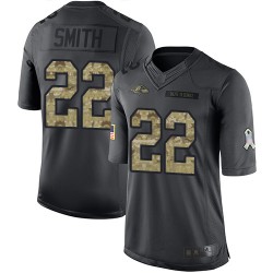 Limited Men's Jimmy Smith Black Jersey - #22 Football Baltimore Ravens 2016 Salute to Service