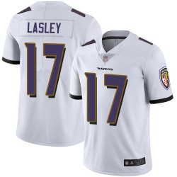 Limited Men's Jordan Lasley White Road Jersey - #17 Football Baltimore Ravens Vapor Untouchable