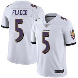 Limited Men's Joe Flacco White Road Jersey - #5 Football Baltimore Ravens Vapor Untouchable
