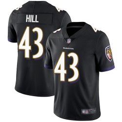 Limited Men's Justice Hill Black Alternate Jersey - #43 Football Baltimore Ravens Vapor Untouchable