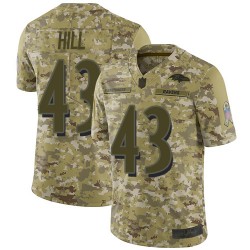 Limited Men's Justice Hill Camo Jersey - #43 Football Baltimore Ravens 2018 Salute to Service