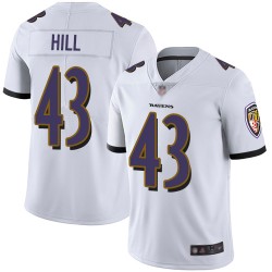 Limited Men's Justice Hill White Road Jersey - #43 Football Baltimore Ravens Vapor Untouchable