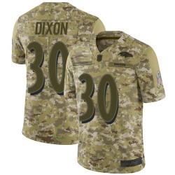 Limited Men's Kenneth Dixon Camo Jersey - #30 Football Baltimore Ravens 2018 Salute to Service