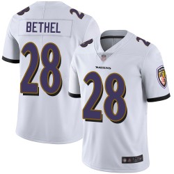 Limited Men's Justin Bethel White Road Jersey - #28 Football Baltimore Ravens Vapor Untouchable