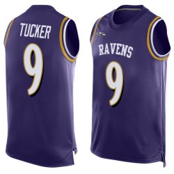 Limited Men's Justin Tucker Purple Jersey - #9 Football Baltimore Ravens Player Name & Number Tank Top