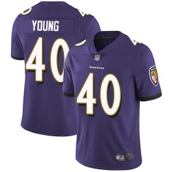 Limited Men's Kenny Young Purple Home Jersey - #40 Football Baltimore Ravens Vapor Untouchable