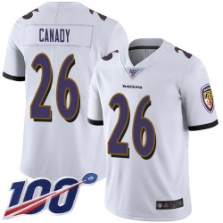 Limited Men's Maurice Canady White Road Jersey - #26 Football Baltimore Ravens 100th Season Vapor Untouchable