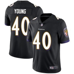 Limited Men's Kenny Young Black Alternate Jersey - #40 Football Baltimore Ravens Vapor Untouchable