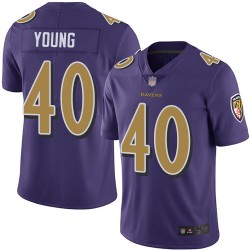 Limited Men's Kenny Young Purple Jersey - #40 Football Baltimore Ravens Rush Vapor Untouchable