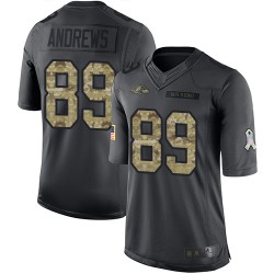 Limited Men's Mark Andrews Black Jersey - #89 Football Baltimore Ravens 2016 Salute to Service