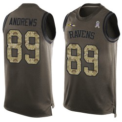 Limited Men's Mark Andrews Green Jersey - #89 Football Baltimore Ravens Salute to Service Tank Top