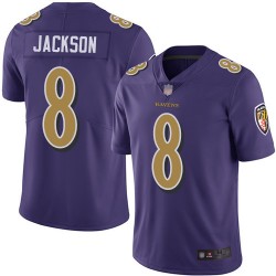 Limited Men's Lamar Jackson Purple Jersey - #8 Football Baltimore Ravens Rush Vapor Untouchable