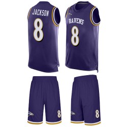 Limited Men's Lamar Jackson Purple Jersey - #8 Football Baltimore Ravens Tank Top Suit