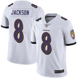 Limited Men's Lamar Jackson White Road Jersey - #8 Football Baltimore Ravens Vapor Untouchable