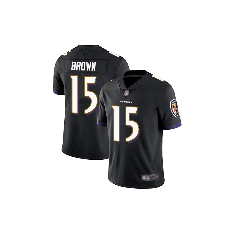 صبغات لون ازرق Limited Men's Marquise Brown Black Alternate Jersey - #15 Football  Baltimore Ravens Vapor Untouchable Size 40/M صبغات لون ازرق