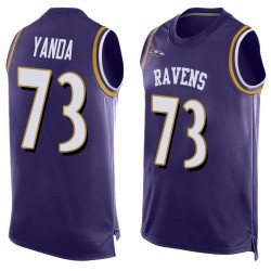 Limited Men's Marshal Yanda Purple Jersey - #73 Football Baltimore Ravens Player Name & Number Tank Top