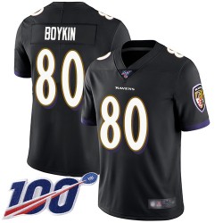 Limited Men's Miles Boykin Black Alternate Jersey - #80 Football Baltimore Ravens 100th Season Vapor Untouchable