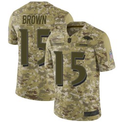Limited Men's Marquise Brown Camo Jersey - #15 Football Baltimore Ravens 2018 Salute to Service