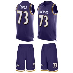 Limited Men's Marshal Yanda Purple Jersey - #73 Football Baltimore Ravens Tank Top Suit