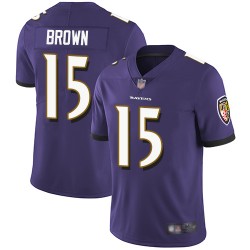 Limited Men's Marquise Brown Purple Home Jersey - #15 Football Baltimore Ravens Vapor Untouchable
