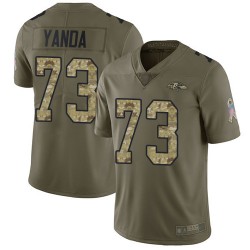 Limited Men's Marshal Yanda Olive/Camo Jersey - #73 Football Baltimore Ravens 2017 Salute to Service