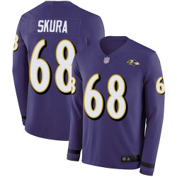 Limited Men's Matt Skura Purple Jersey - #68 Football Baltimore Ravens Therma Long Sleeve