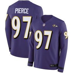 Limited Men's Michael Pierce Purple Jersey - #97 Football Baltimore Ravens Therma Long Sleeve