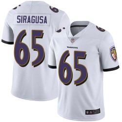 Limited Men's Nico Siragusa White Road Jersey - #65 Football Baltimore Ravens Vapor Untouchable