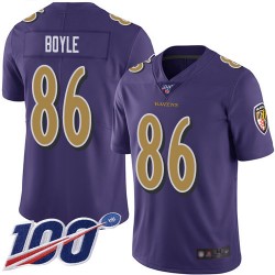 Limited Men's Nick Boyle Purple Jersey - #86 Football Baltimore Ravens 100th Season Rush Vapor Untouchable