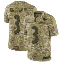 Limited Men's Robert Griffin III Camo Jersey - #3 Football Baltimore Ravens 2018 Salute to Service