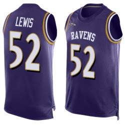 Limited Men's Ray Lewis Purple Jersey - #52 Football Baltimore Ravens Player Name & Number Tank Top