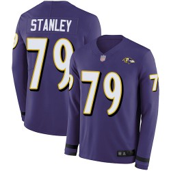 Limited Men's Ronnie Stanley Purple Jersey - #79 Football Baltimore Ravens Therma Long Sleeve
