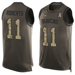 Limited Men's Seth Roberts Green Jersey - #11 Football Baltimore Ravens Salute to Service Tank Top