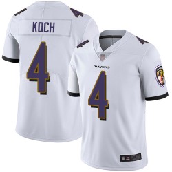 Limited Men's Sam Koch White Road Jersey - #4 Football Baltimore Ravens Vapor Untouchable