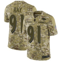 Limited Men's Shane Ray Camo Jersey - #91 Football Baltimore Ravens 2018 Salute to Service