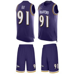 Limited Men's Shane Ray Purple Jersey - #91 Football Baltimore Ravens Tank Top Suit