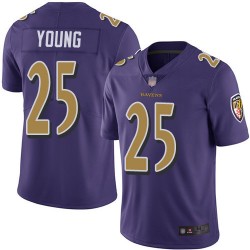 Limited Men's Tavon Young Purple Jersey - #25 Football Baltimore Ravens Rush Vapor Untouchable