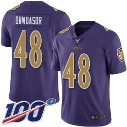 Limited Men's Patrick Onwuasor Purple Jersey - #48 Football Baltimore Ravens 100th Season Rush Vapor Untouchable