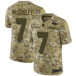 Limited Men's Trace McSorley Camo Jersey - #7 Football Baltimore Ravens 2018 Salute to Service
