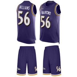 Limited Men's Tim Williams Purple Jersey - #56 Football Baltimore Ravens Tank Top Suit