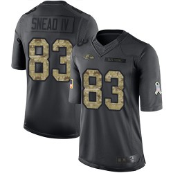 Limited Men's Willie Snead IV Black Jersey - #83 Football Baltimore Ravens 2016 Salute to Service