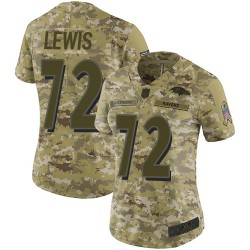 Limited Women's Alex Lewis Camo Jersey - #72 Football Baltimore Ravens 2018 Salute to Service