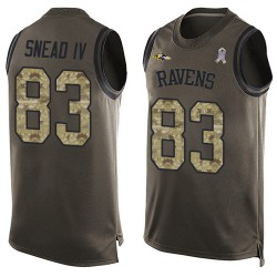 Limited Men's Willie Snead IV Green Jersey - #83 Football Baltimore Ravens Salute to Service Tank Top