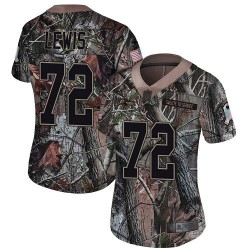 Limited Women's Alex Lewis Camo Jersey - #72 Football Baltimore Ravens Rush Realtree