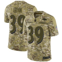 Limited Men's Tyler Ervin Camo Jersey - #39 Football Baltimore Ravens 2018 Salute to Service