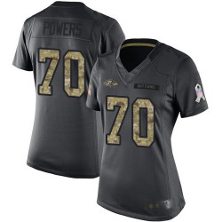 Limited Women's Ben Powers Black Jersey - #70 Football Baltimore Ravens 2016 Salute to Service